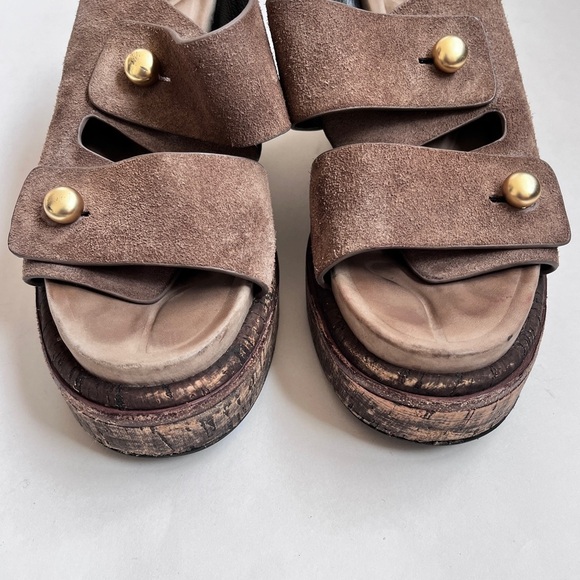 Rag & Bone Boho Sommer Brown Suede Wedge Sandals Size 6.5 - Picture 7 of 12